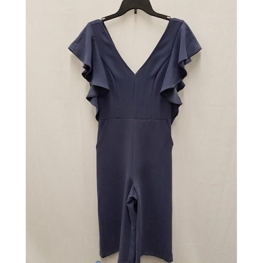 New BCBGeneration Ruffle-Sleeve Cropped Wide Leg Jumpsuit Size 4 - Picture 3 of 3